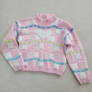 Vintage Heart/Pattern Knit Sweater kids 6